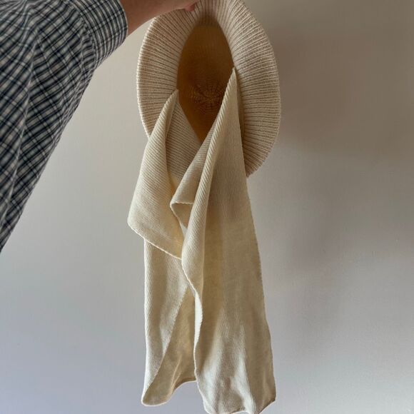 Vintage 70s Eddie Bauer Wool Balaclava Scarf Hat Combo Ivory Ski hat - Picture 5 of 10